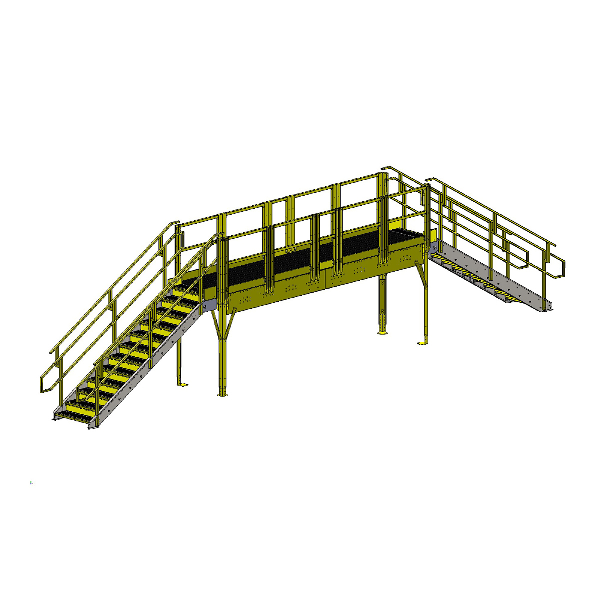 Equipto, Double W conveyor crossover platform w/ Bar Grtg 216x48x 80 Capacity 350 lb, Model# ECC02BG